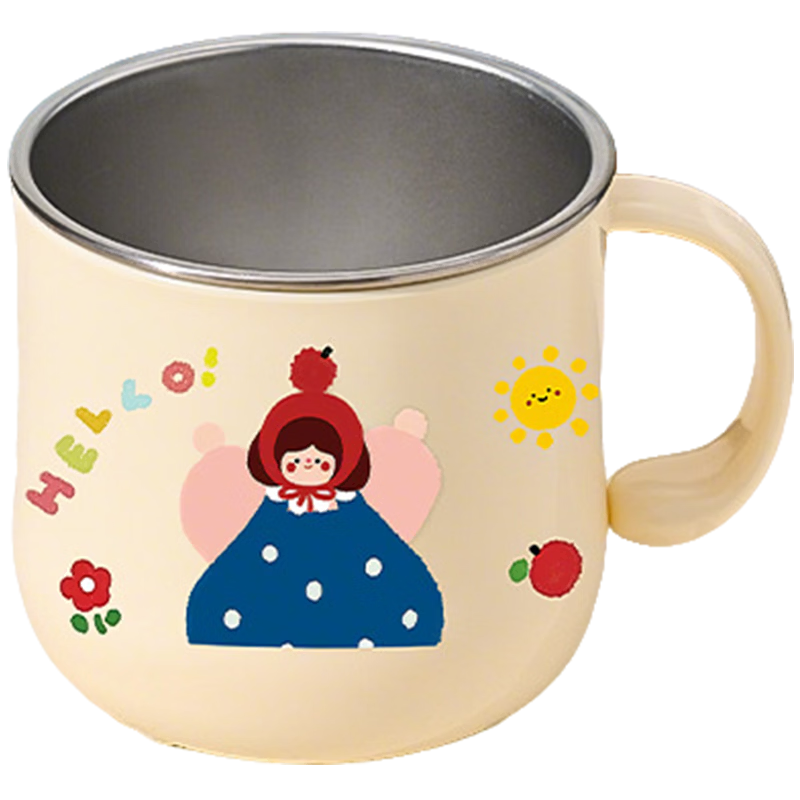 Baoshi 316 Stainless Steel Water Mug Coffee Cup Children's Training Milk Cup Office Drink 250ml Red