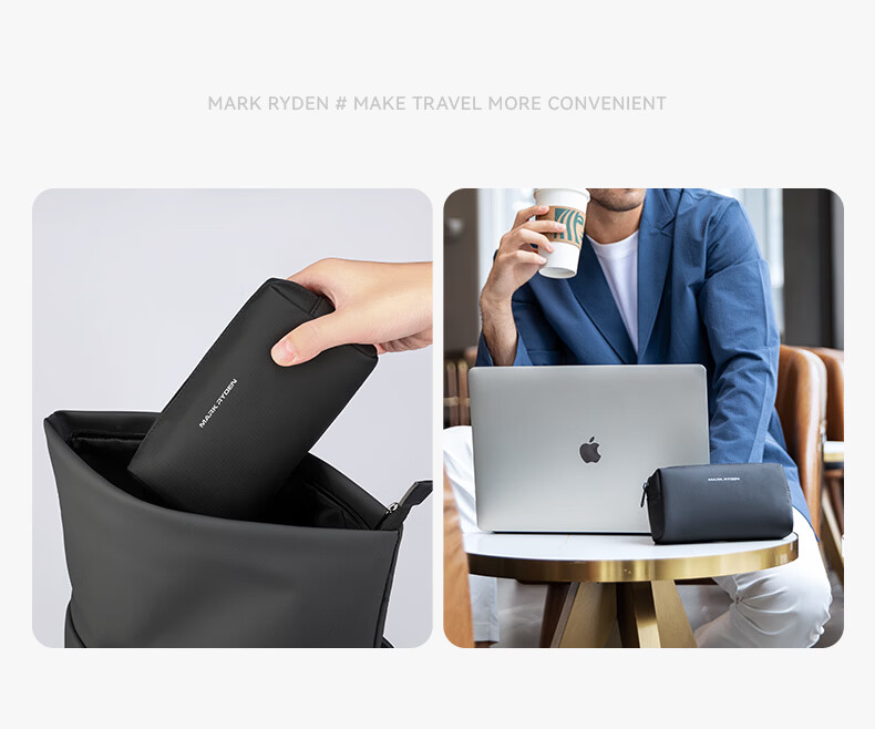 Marco Leiden Travel Bag Portable Storage Organizer Charger Digital Power Bank Earphone Data Cable Protector for Business Trips 6