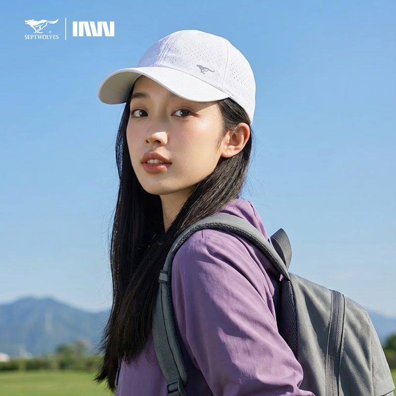 Seven Wolves Men's Baseball Cap Casual Versatile Sun Hat Quick-Dry Adjustable Large Size Breathable Cooling Duckbill Cap 1