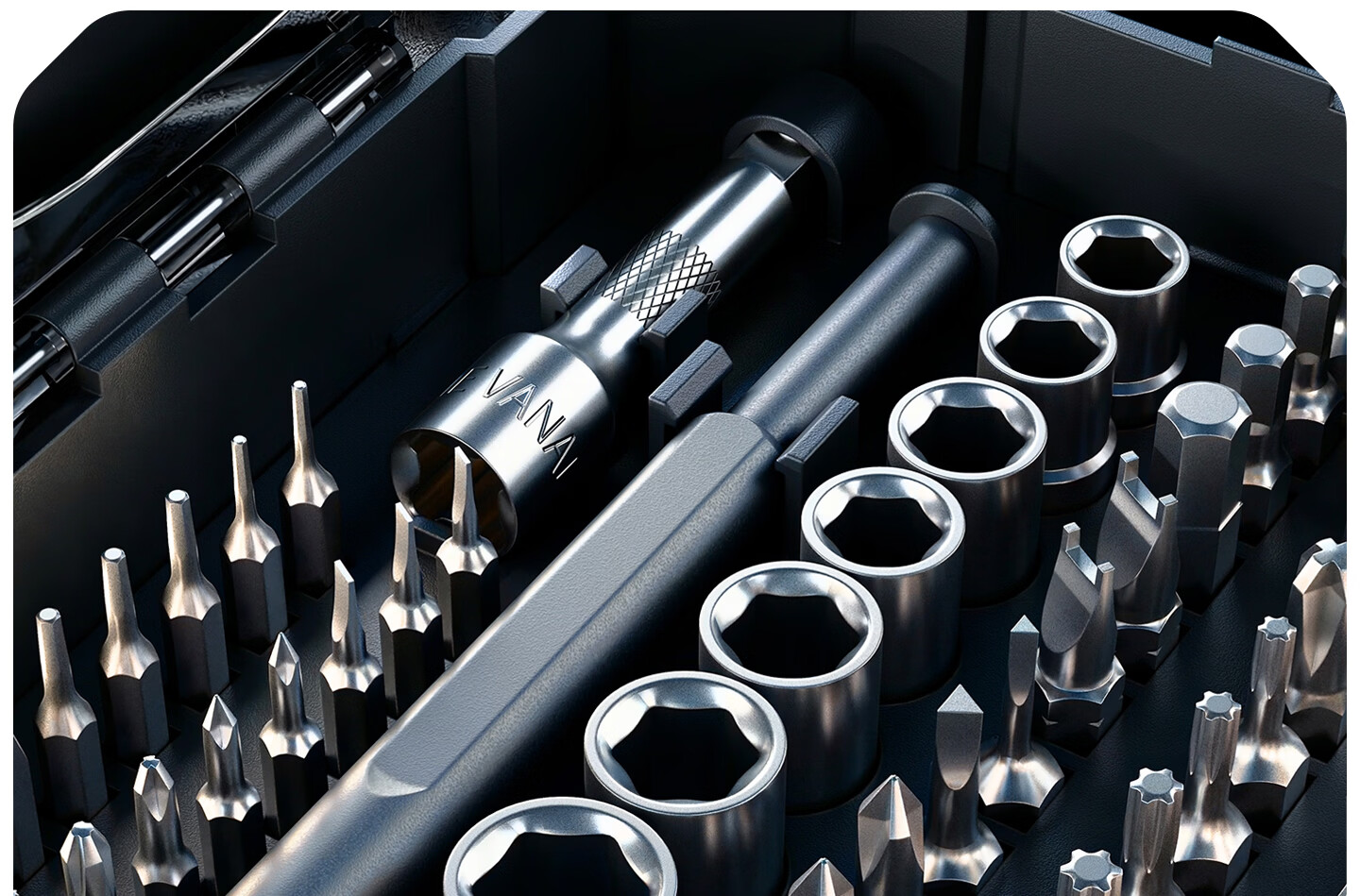 GREENER 【Yueguang Treasure Box】80-Piece Precision Screwdriver Set Multi-Function Bits Ratchet Wrench Motorcycle Repair 22