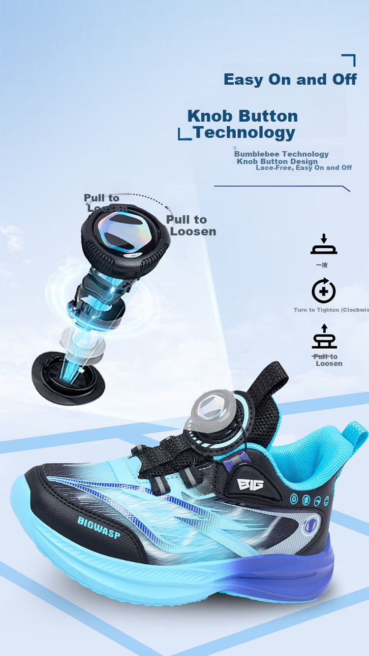 BIG WASP Kids Running Shoes Children's Spring and Autumn Sports Shoes Boys Mesh Non-Slip Primary School Shoes D112531999 10
