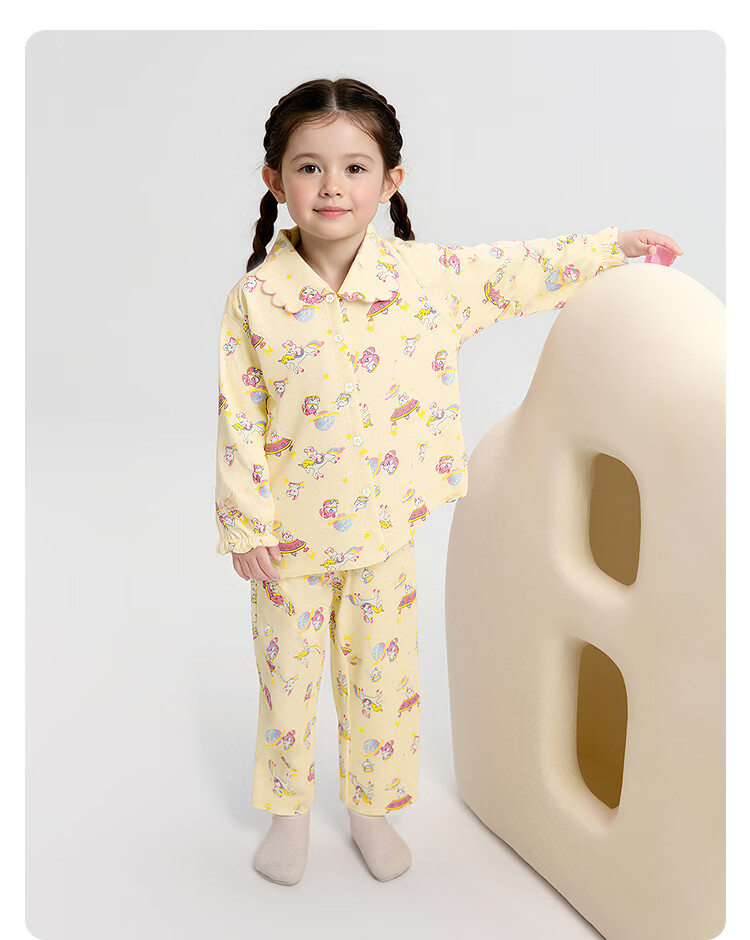 Balabala Kids Pajama Set Girls' Homewear 2026 New Spring Cotton Princess Cute Delicate Skin-friendly 12