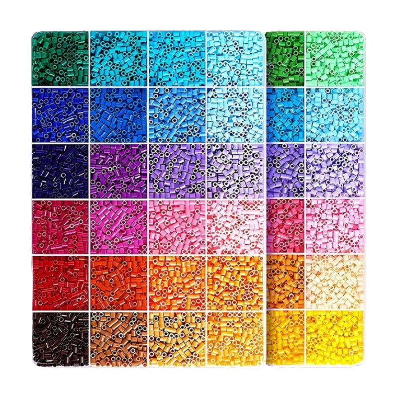 Mimeng DIY Perler Beads Kit for Girls Ages 6-12, 48 Colors 3D Colorful Melting Beads Complete Set Birthday Gift