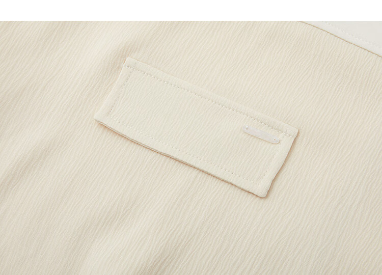 Demana Sandwashed Air Layer Spring Simple Style Crew Neck Drop Shoulder Patch Pocket Spliced Elastic Hem Loose Women's Sweatshirt 13
