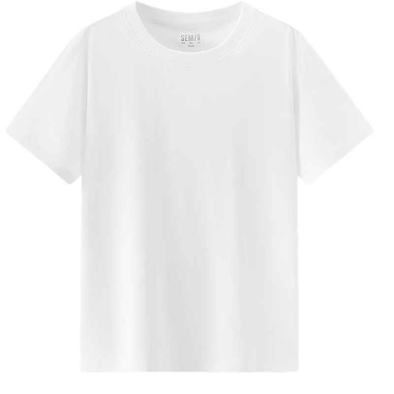 Semir Mall Same Style | Women's Summer Short Sleeve T-Shirt Solid Color Crew Neck Regular Shoulder Top 2026 Versatile Shirt 101926100001