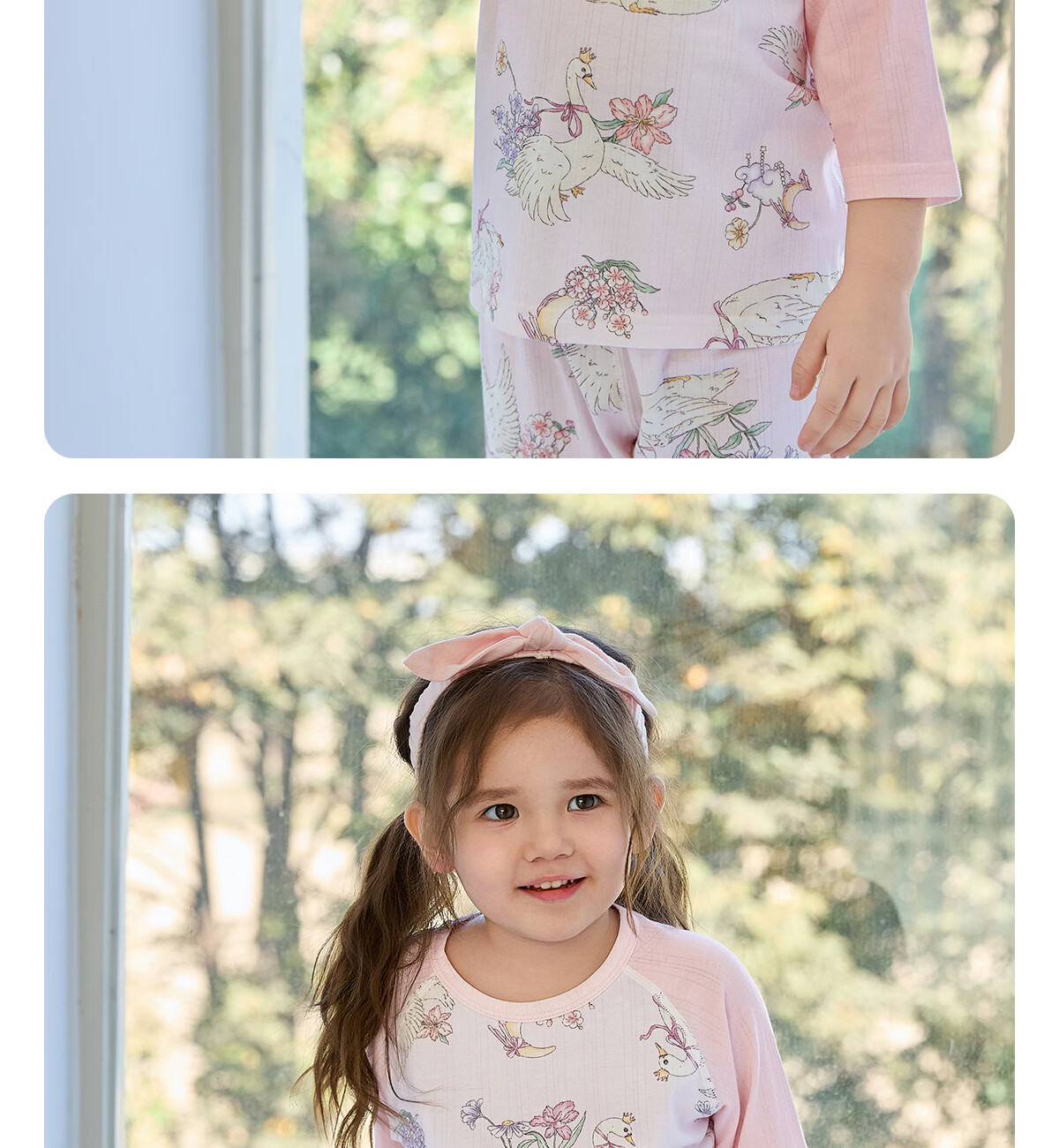 Weierberu Unisex Kids Spring Summer Striped Sweat Fabric Three-Quarter Sleeve Homewear Two-Piece Set Infant Baby Bread Little Lamb Size 90 14