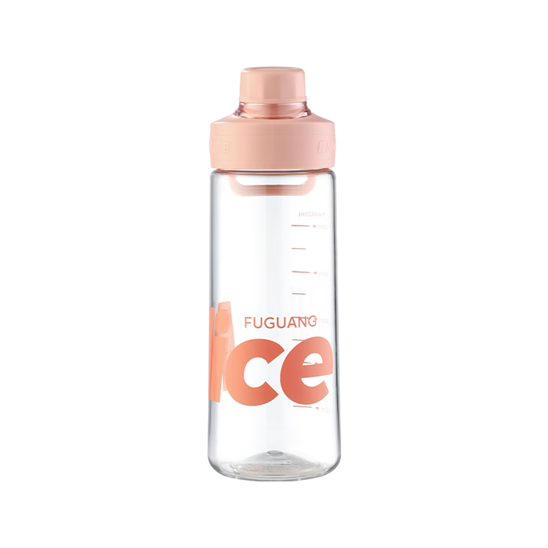 Fuguang Tritan Student Unisex Plastic Water Bottle Large Capacity Portable School High Temperature Resistant Pink 660ML