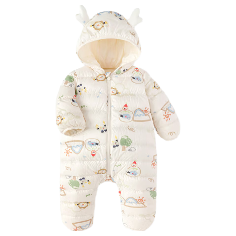 BALABALA Baby Down Jacket Infant Lightweight One-piece Romper Bodysuit Toddler Winter Clothes Boys Girls Cute Cartoon