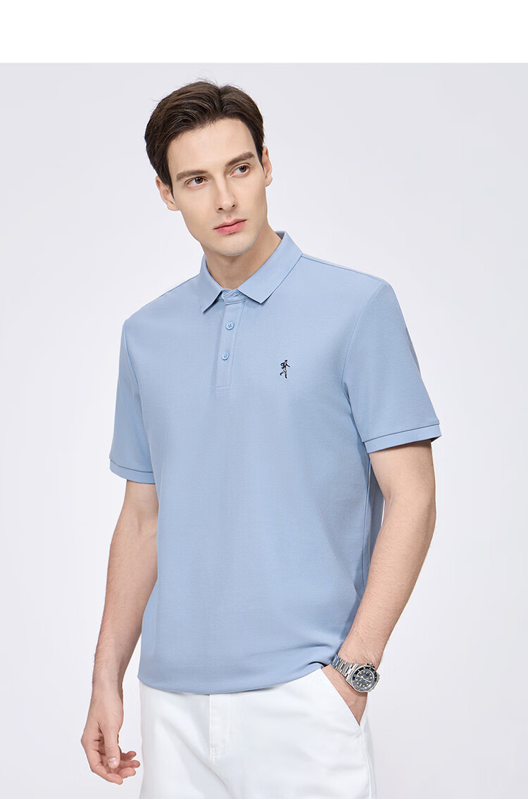 Dance with Wolves [Instant Cooling] Premium Fabric Summer Men's Commuter Antibacterial Short Sleeve Polo Shirt 001 Black XL 24