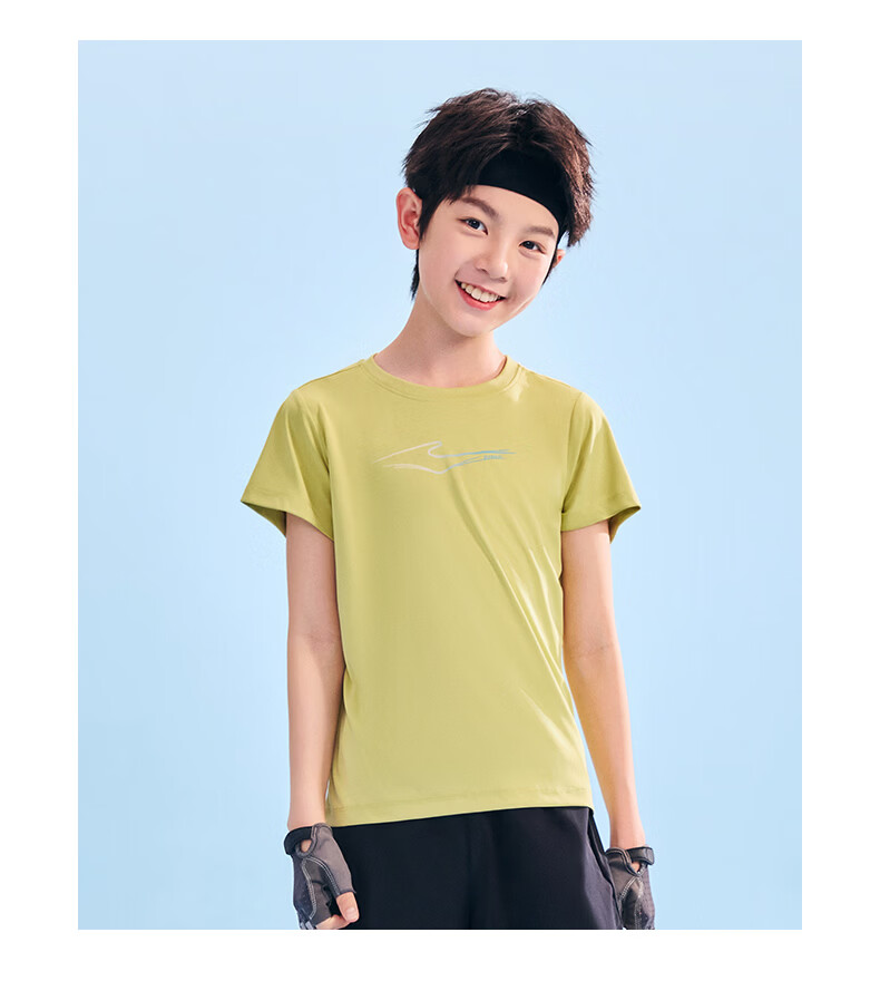 ERKE Kids Boys and Girls Quick-Dry Short Sleeve Children's Crew Neck Summer UV50+ Sun Protection T-Shirt White 110 19