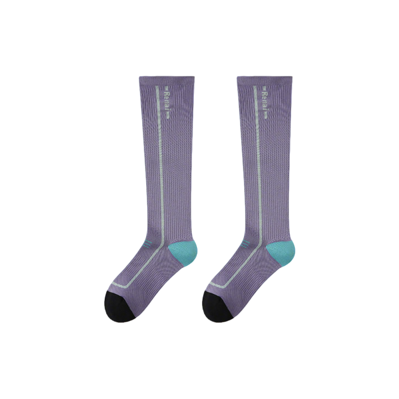 Duweike Sports Compression Socks Yoga Calf Socks Running Cycling Mountaineering Professional Fitness Long Tube Socks Fashion Trendy Purple