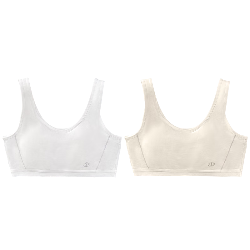 Ailier &ouluola Girls' Bra for Ages 15-18, High School Student Underwear, Cotton Developmental Period Teenage Bra for Middle School Students, Fixed Cup Sports Bra 80B