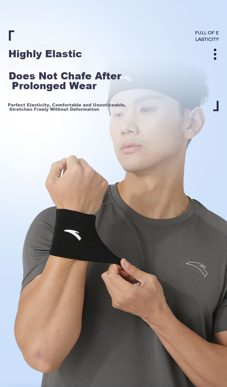 ANTA Wrist Support Sports Wristband Unisex Badminton Basketball Fitness Hand Wrist Protector Sprain Tendonitis Guard White 4