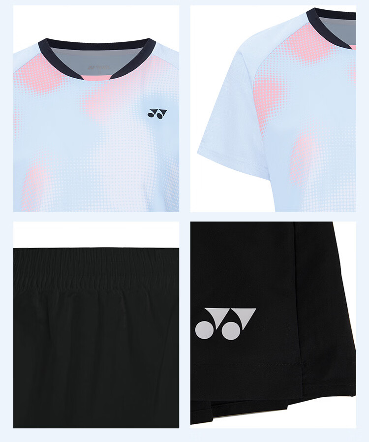 YONEX Badminton Short Sleeve and Shorts Fashion Sports Set Competition Training Team Purchase 1100126BCR Pearl Blue O 12