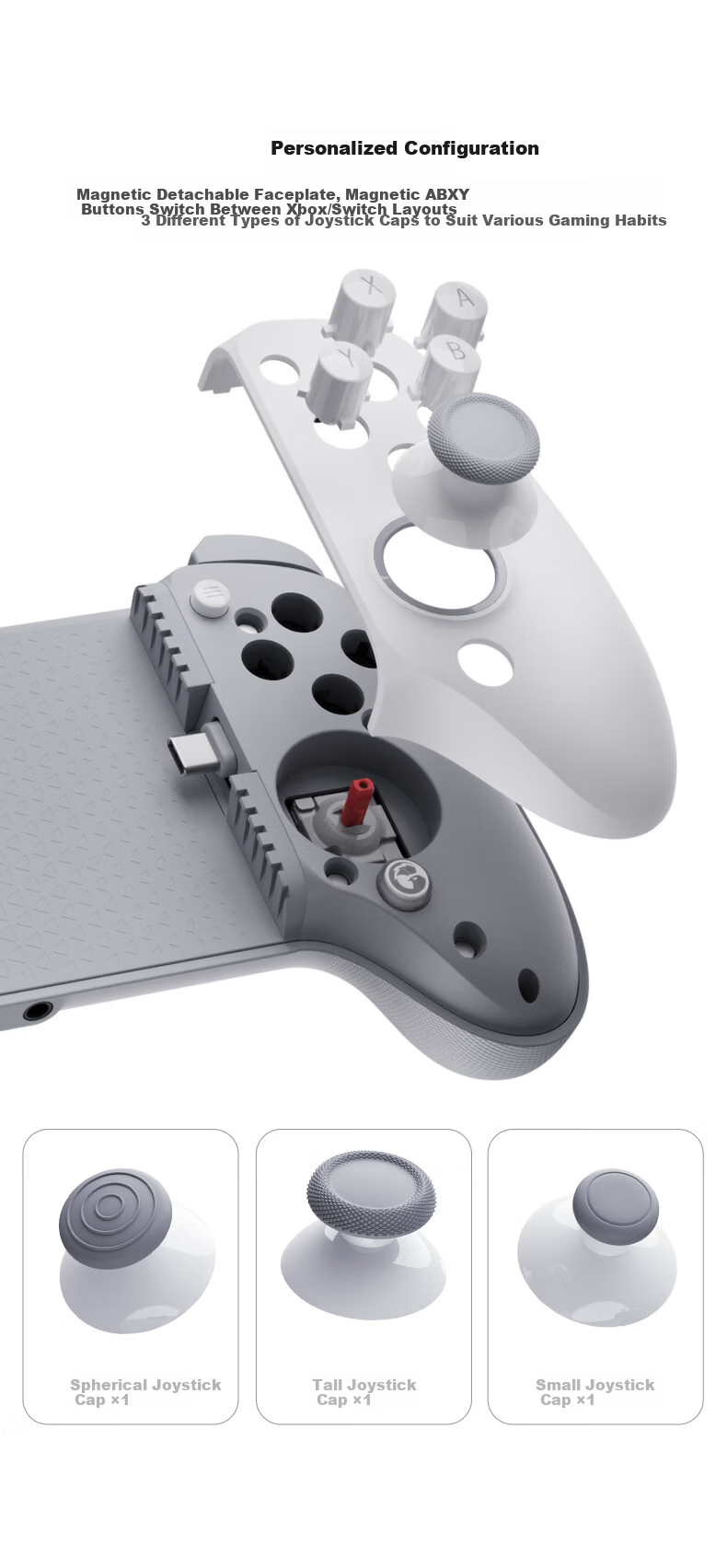 GAMESIR G8+ Apple MFI Certified Stretchable Game Controller for iPhone 15/16/17, iPad Mini 6/7, Wired Type-C Motion Sensor, Genshin Impact iOS Compatible 6
