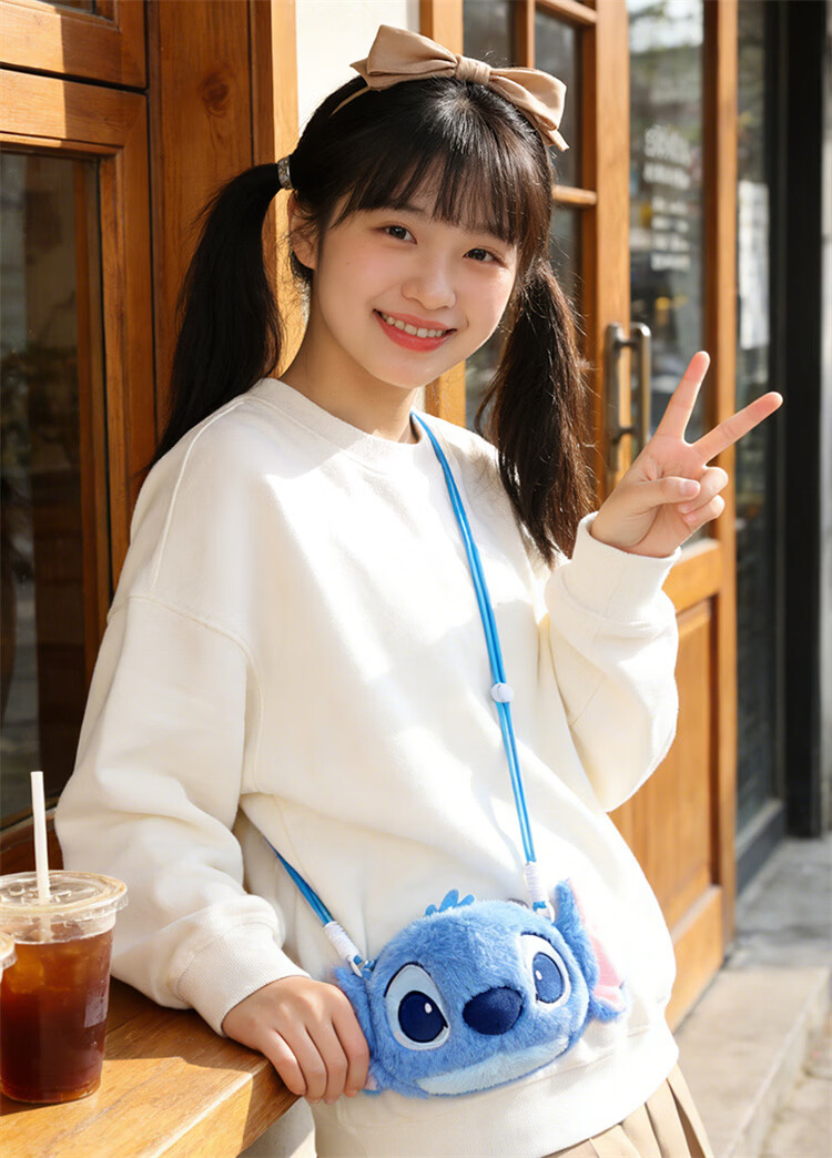 Disney Cute 3D Angel Plush Crossbody Bag for Women Girls Birthday Gift 25