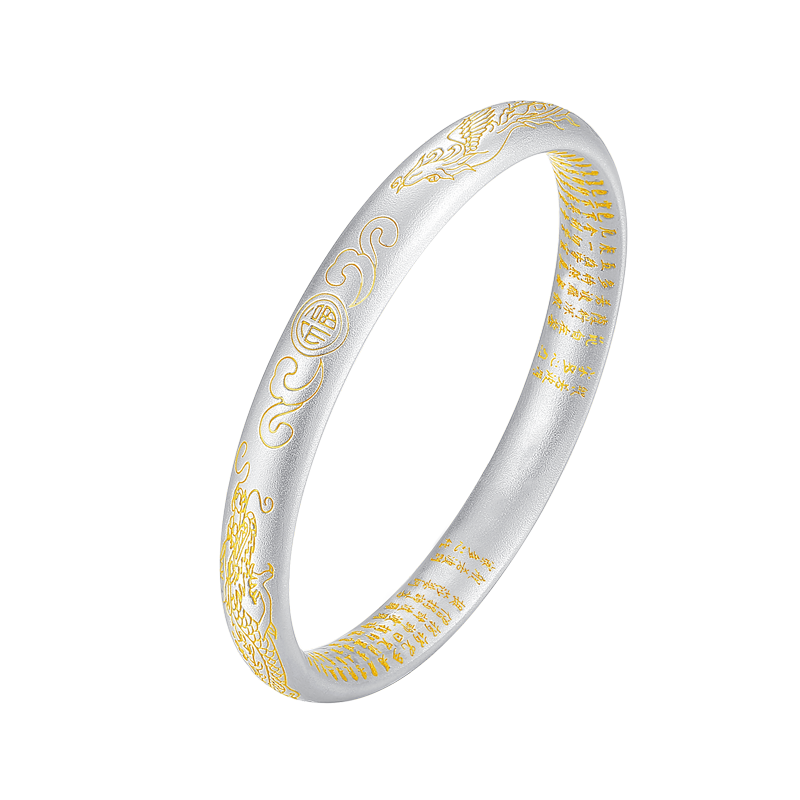 Winy Silver Bracelet 999 Pure Silver Traditional Bangle for Women Elderly Relatives New Year Birthday Gift for Mom