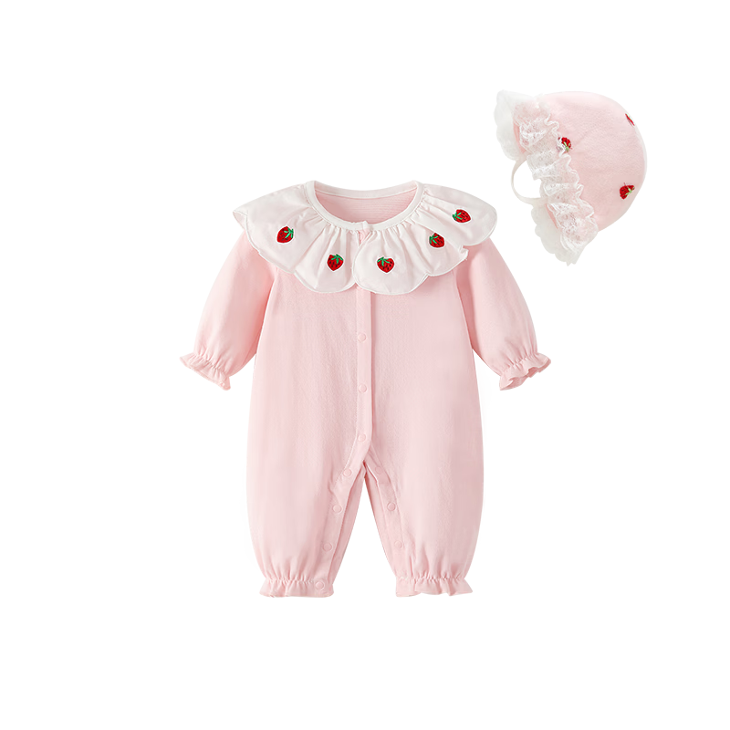 VOONLIE Baby Clothes Spring Outfit, Newborn Girl's Onesie, Full Moon And Hundred Days Princess Romper, Outdoor Bodysuit, Spring And Autumn Crawling Suit