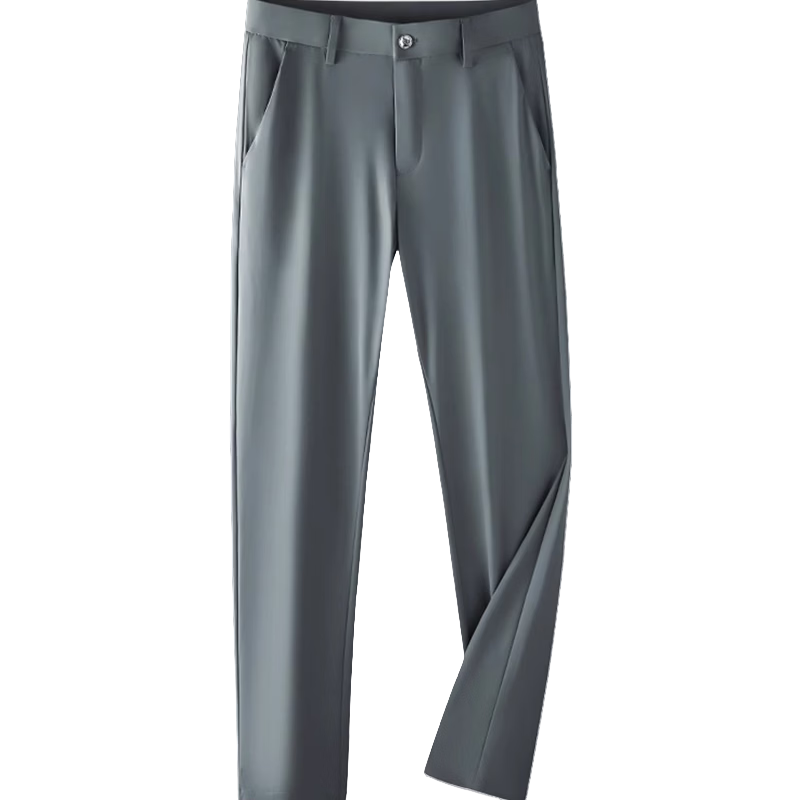 PLAYBOY Ice Silk Thin Wrinkle-Resistant Casual Men's Summer Breathable Business Straight-Leg Stretch Suit Pants