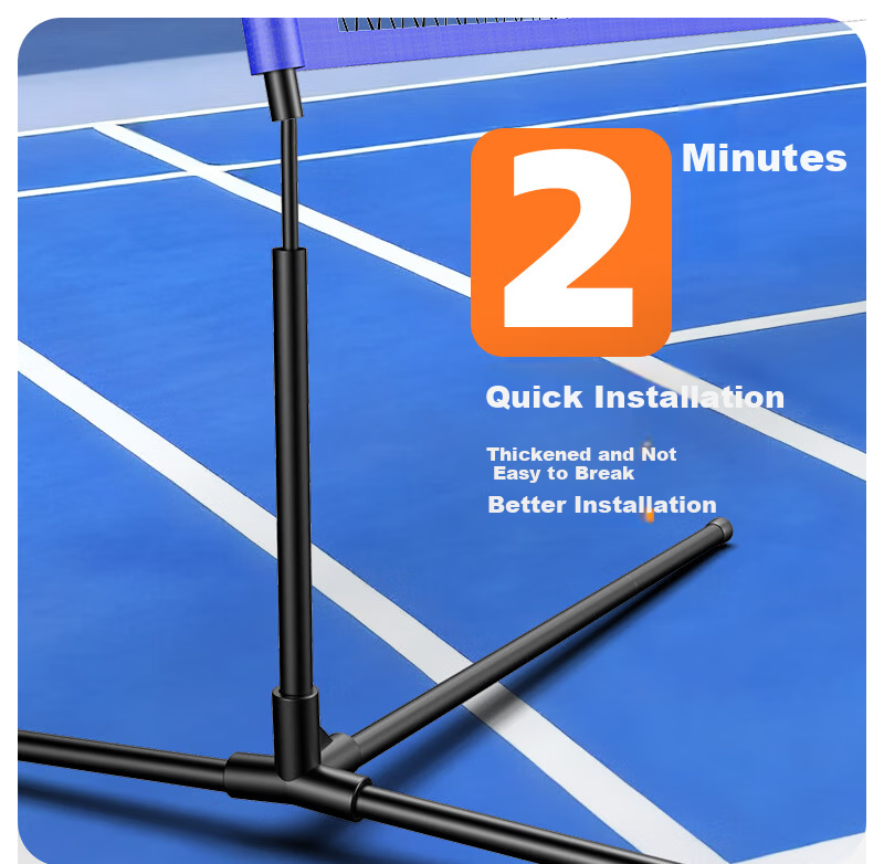 Peak Badminton Portable Indoor Outdoor Easy Setup Net Frame Quick Open Standard Net 3