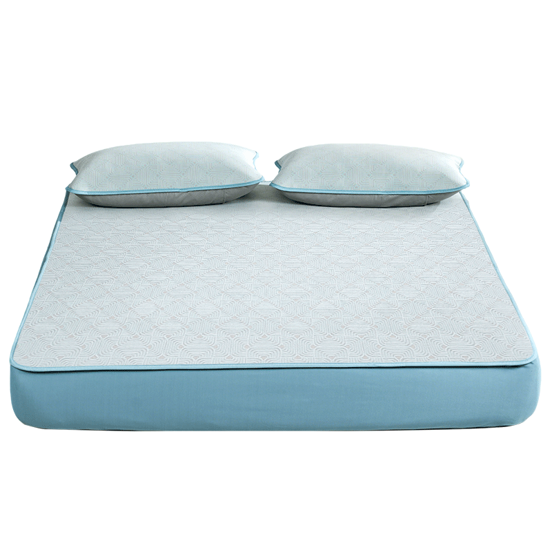 Fuanna Class A Antibacterial Washable Ice Silk Cooling Mat Summer Cooling Bed Sheet Soft Mat Three-Piece Set 1.8m x 2m