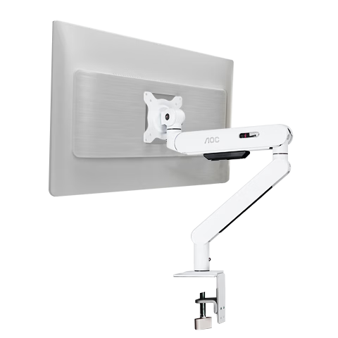 AOC Monitor Stand, Upgraded Version of AM400PLUS, Dual Mounting Clips with Holes, Non-Sinking Head Rotating Lifting Heightening Bracket, Mechanical Arm for Monitors, Computer Stand AM402W