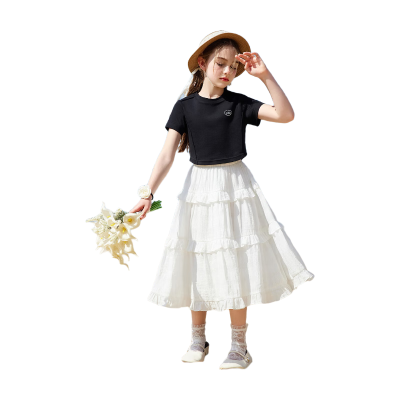 ASK JUNIOR Girls' Princess Dress, Summer Thin Breathable Skirt, Dance Children's Dress