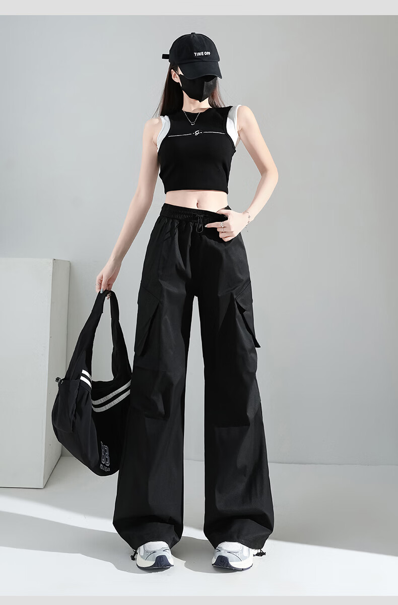 Borui Women's Slant Pocket Cargo Pants 2026 New Spring Summer Thin Sun Protection Quick-Dry Casual Ice Silk Sports Pants 20