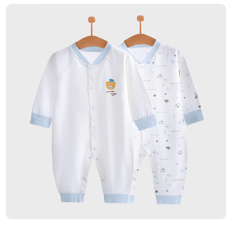 Qiaojiao Duck 2-Pack Baby Clothes Newborn Romper Infant Crawling Suit Full Moon Baby Pure Cotton Pajamas Spring Autumn 13