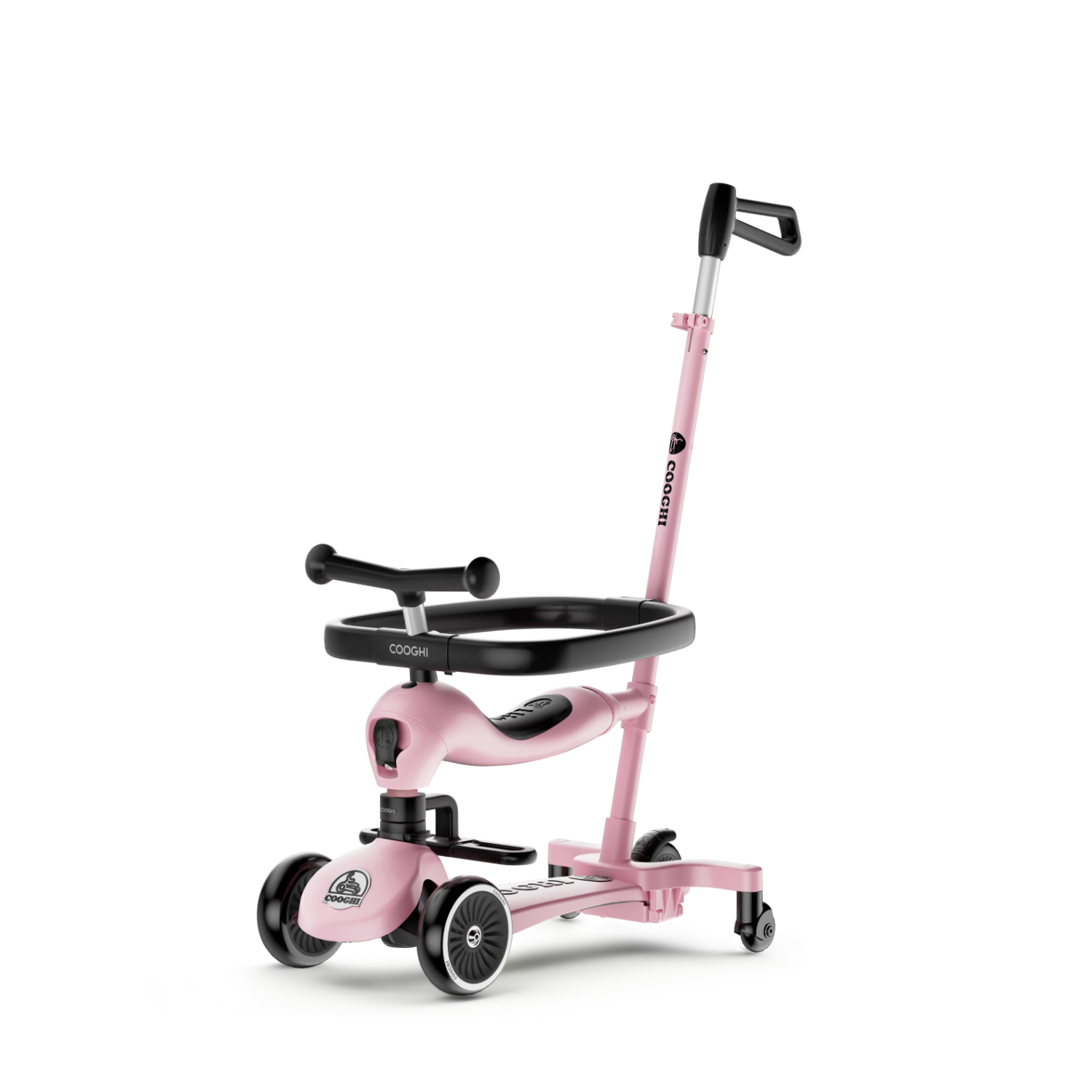 CoolQ V6 Kids Scooter Multifunctional Gravity Steering Silent 1-5 Years Birthday Gift Classic Pink