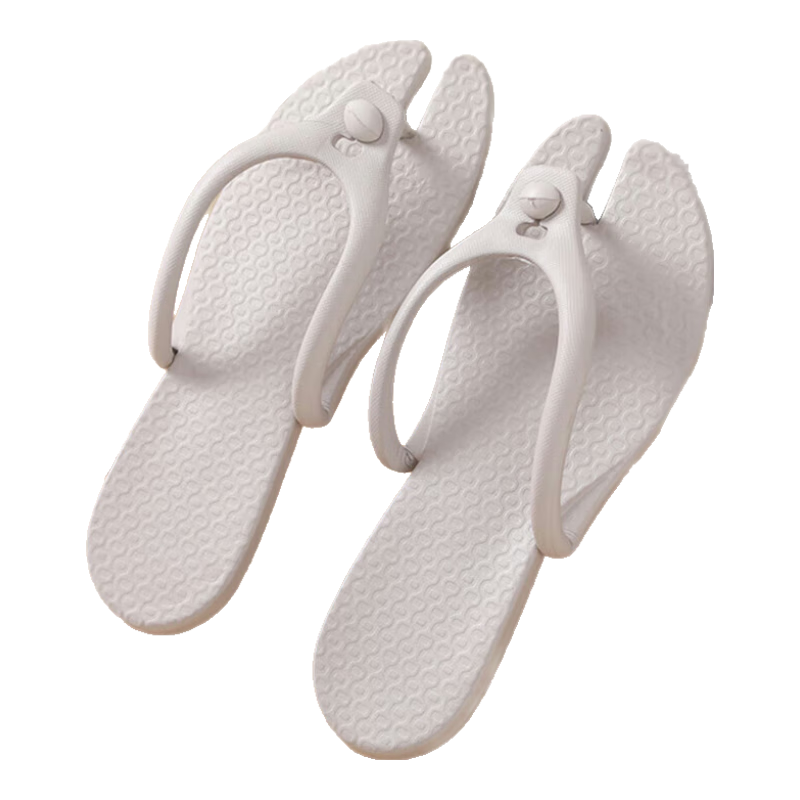 Etravel Foldable Travel Slippers, Lightweight Non-Slip Portable Flip-Flops for Beach And Bathroom, Unisex Sandals, Gray XL Size