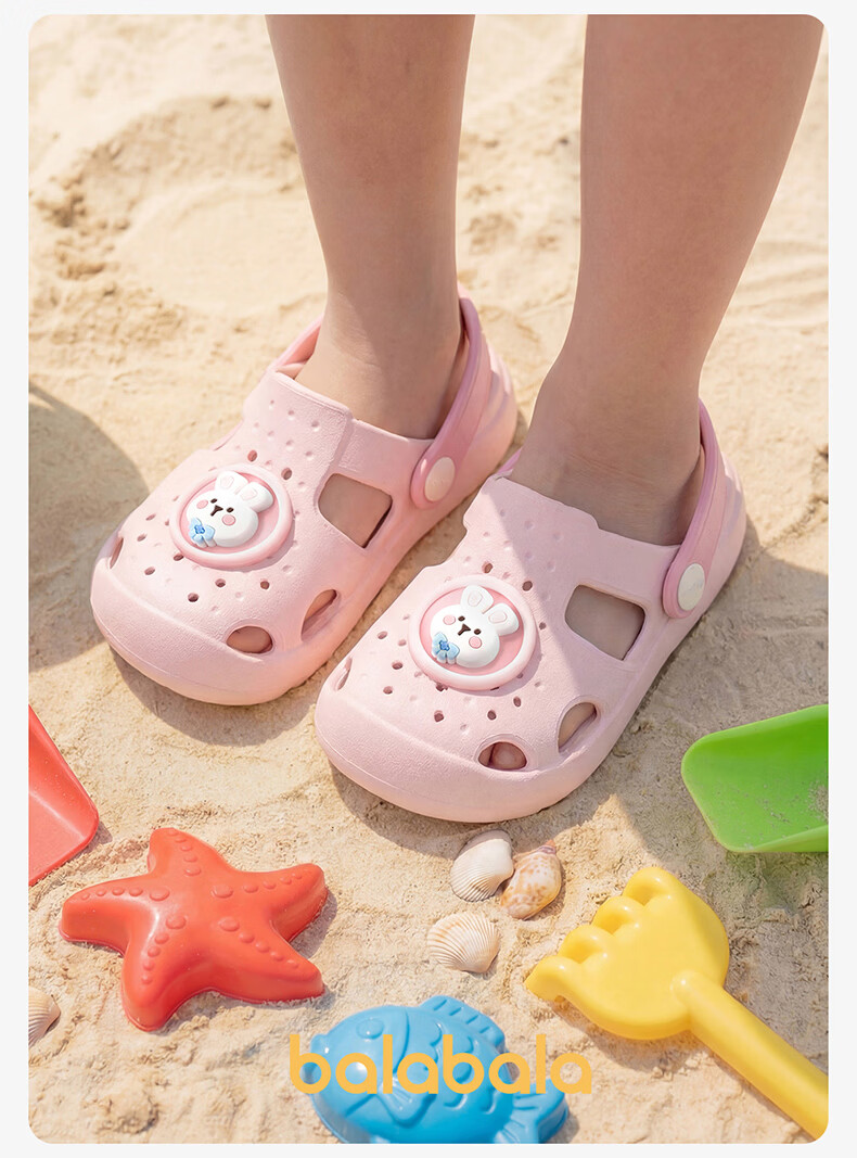 Balabala Kids Slippers Baby Outdoor Beach Shoes Cartoon Girls Soft Sole Hole Shoes Boys Girls Summer Toddler Sandals 17