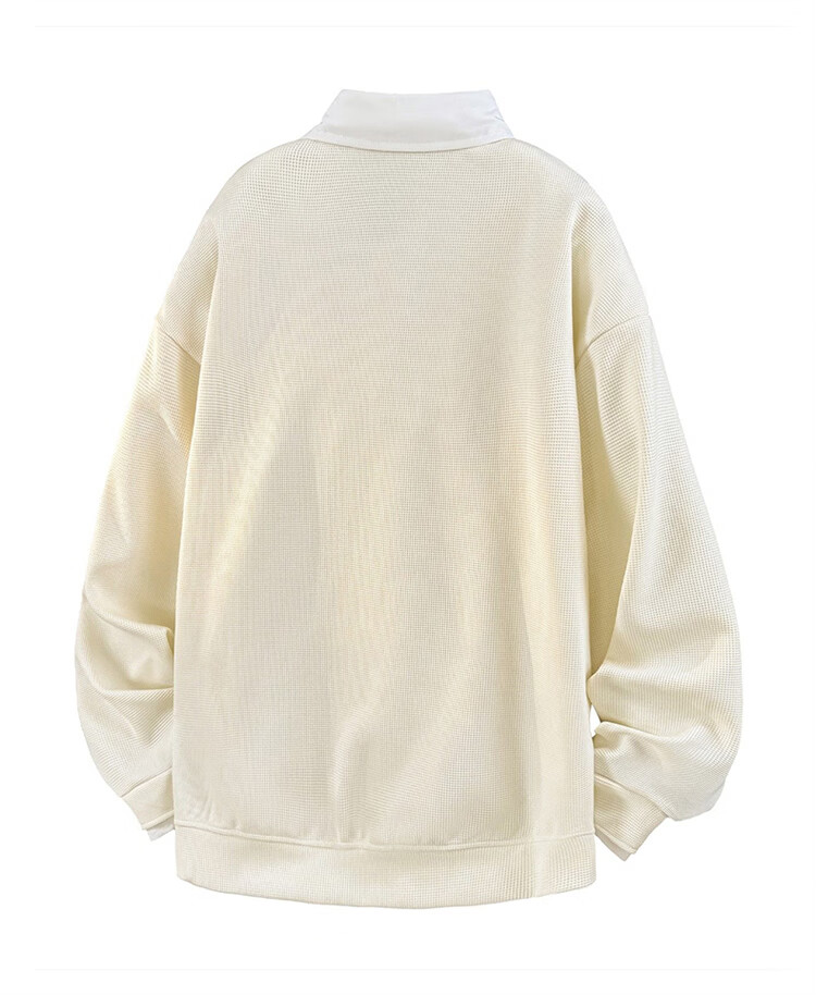 JEEP SPIRIT Men's Spring Casual Two-in-One Long Sleeve T-Shirt Shirt Collar Top Black 3XL 6
