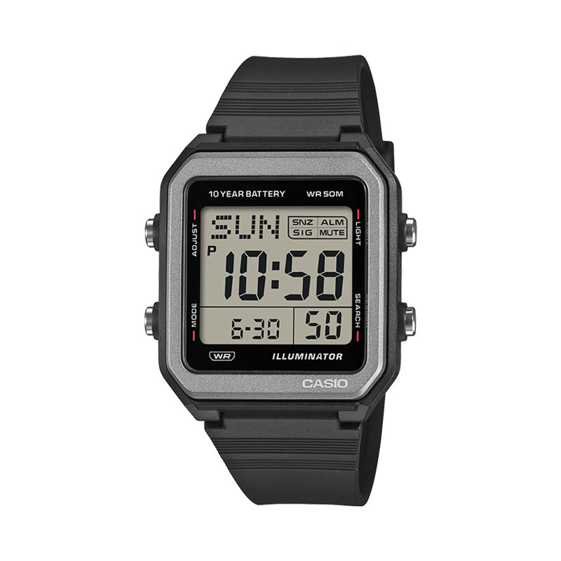 CASIO Watch Small Square Casual Trendy Student Sports Electronic Japanese Korean Style Children's Day Gift W-221H-1A