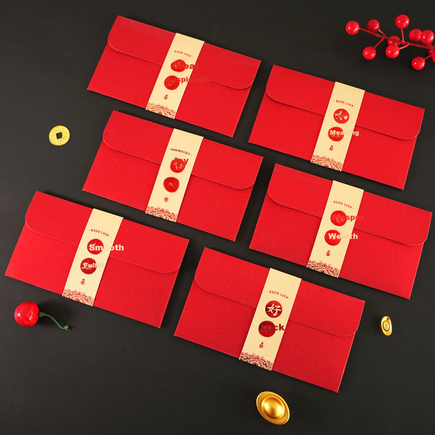 Qingxi Good Luck Year of the Horse 2026 New Lucky Red Envelopes Universal Custom Company Red Packets 6 Pieces
