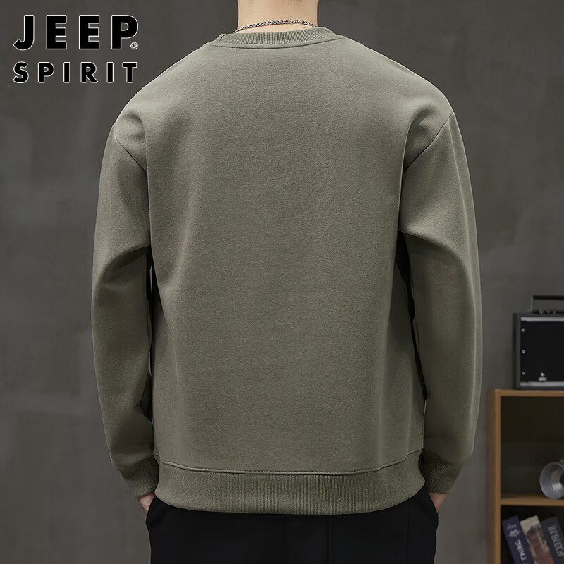 JEEP SPIRIT Men's Spring and Autumn Hoodie Casual Loose Long Sleeve T-Shirt