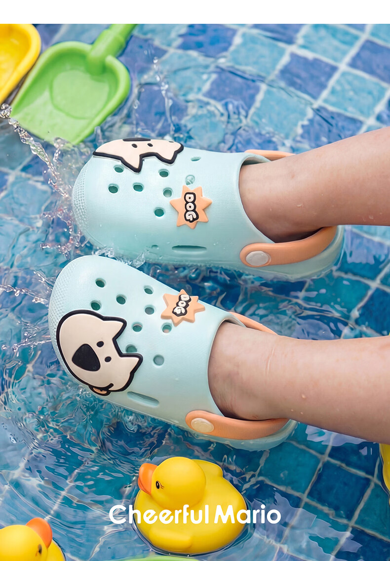 Cheerful Mario Kids Cartoon Cute Slippers Boys Summer Clogs for 2-3 Year Old Toddlers Beach Outdoor Sandals 30