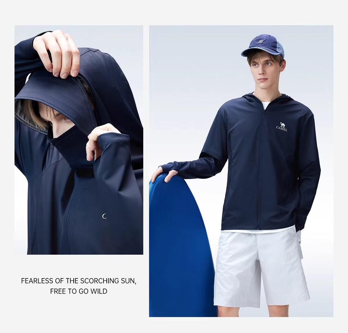 CAMEL Outdoor Sun Protection Jacket 2026 Spring Summer New Unisex Cooling Breathable Silver Coated Brim Coat Sun Protection 9007 32