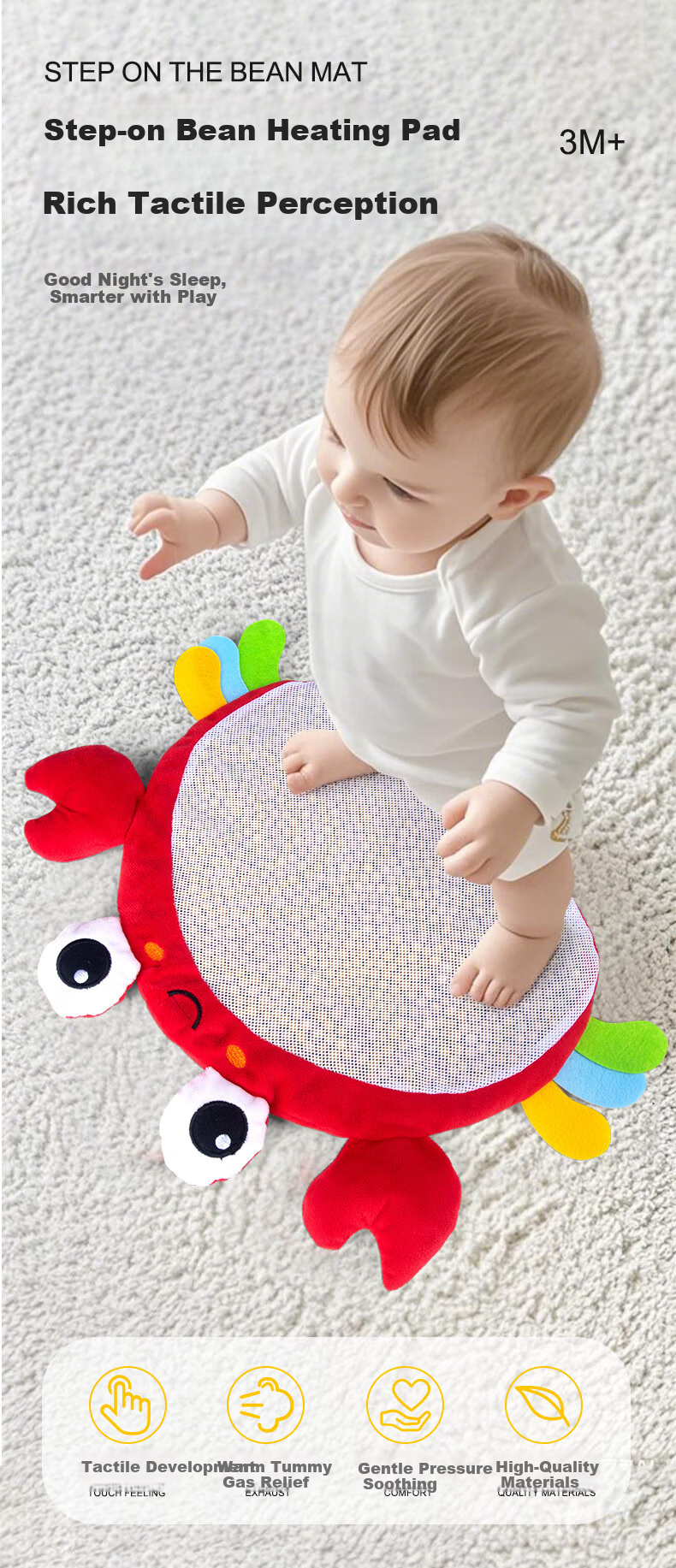 COOKSS Baby Bean Stepping Bag Educational Early Learning Soybean Foot Pad Sensory Integration Training 1