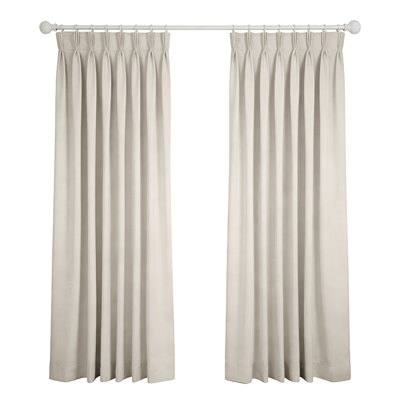 JD Original Black Beini Beige Curtains, 99% Blackout Finished Curtains for Bedroom And Living Room, Hook Style, Width 3m X Height 2.7m