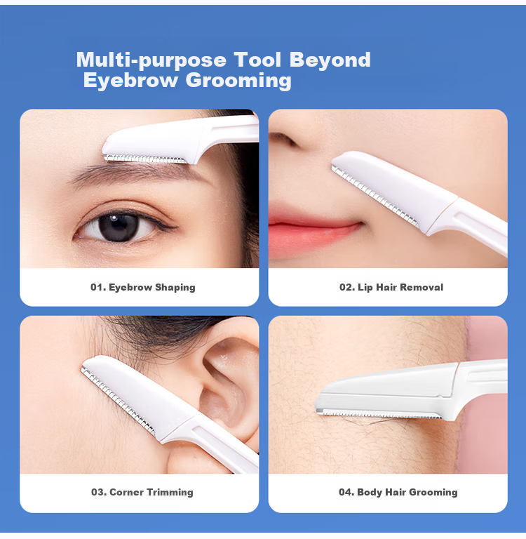 Yefili Two-Pack Eyebrow Razors with Safety Protective Net, Skin-Friendly, Suitable for Men and Women, Beginner-Friendly Eyebrow Shaping and Hair Removal Knife 6