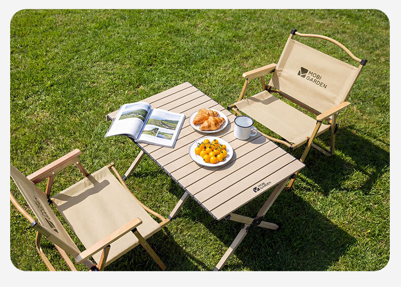 MOBIGARDEN Mountain Stream Carbon Steel Roll-up Table Outdoor Camping Picnic Lightweight Folding Roll-up Table NX25665044 Obsidian Black 7
