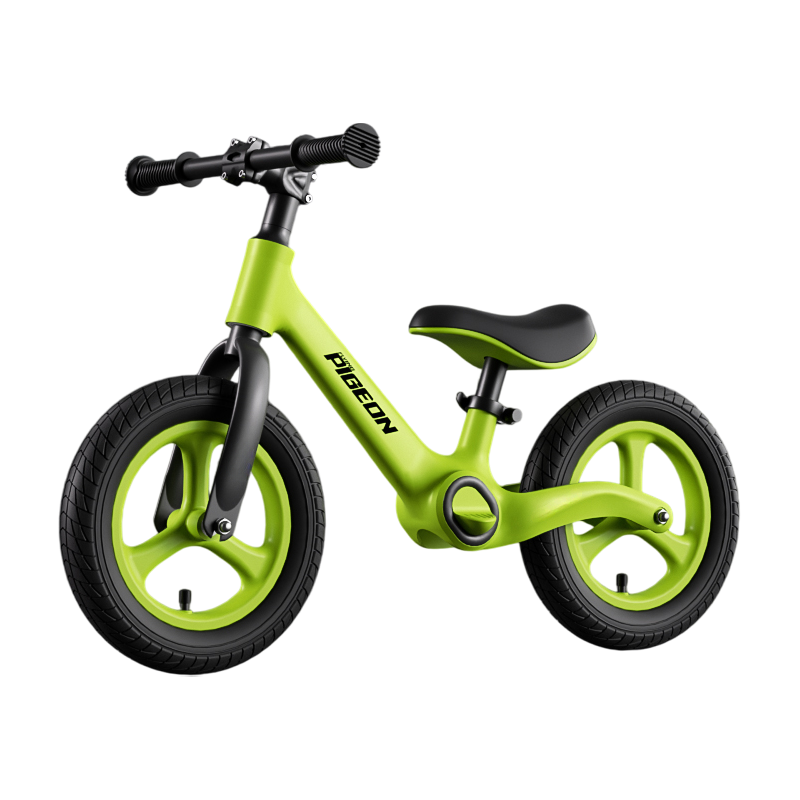 Flying Pigeon Children's Balance Bike 1-3-6 Years Old Toddler Baby Foot-Pedal Bicycle Lightweight Two-Wheel Glide Bike 14 Inch Green