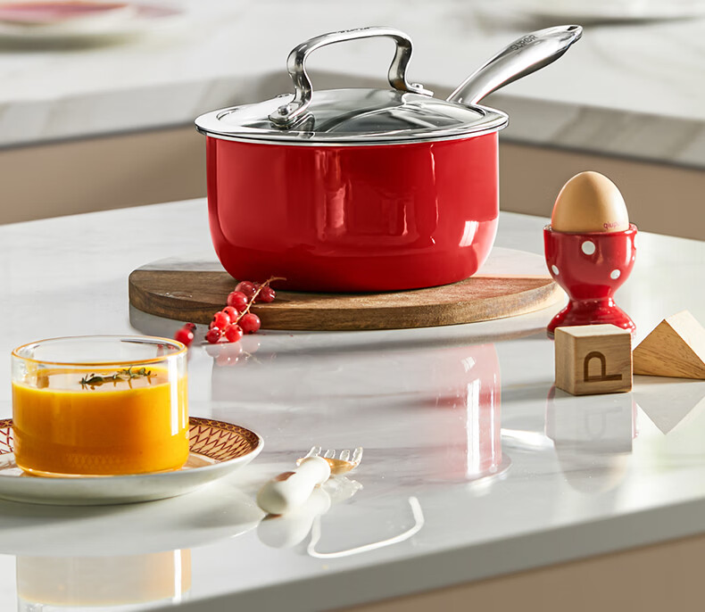 SUPOR Enamel Coated Frying Pan, Soup Pot, Milk Pot Cookware Set 3-Piece TP2406E Housewarming Gift 8