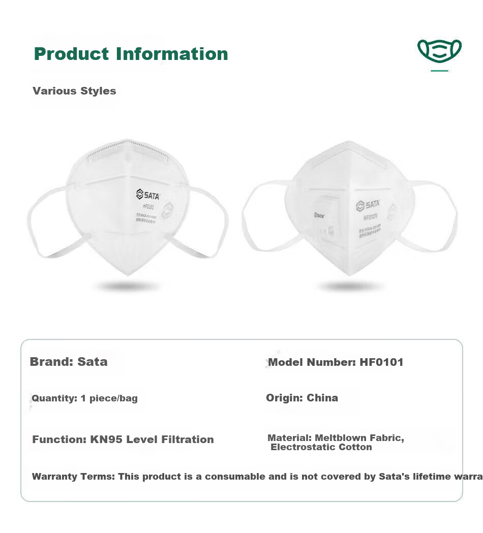 SATA HF0101 Foldable Dustproof Industrial Over-Ear Disposable KN95 Protective Mask 25pcs/Box 9
