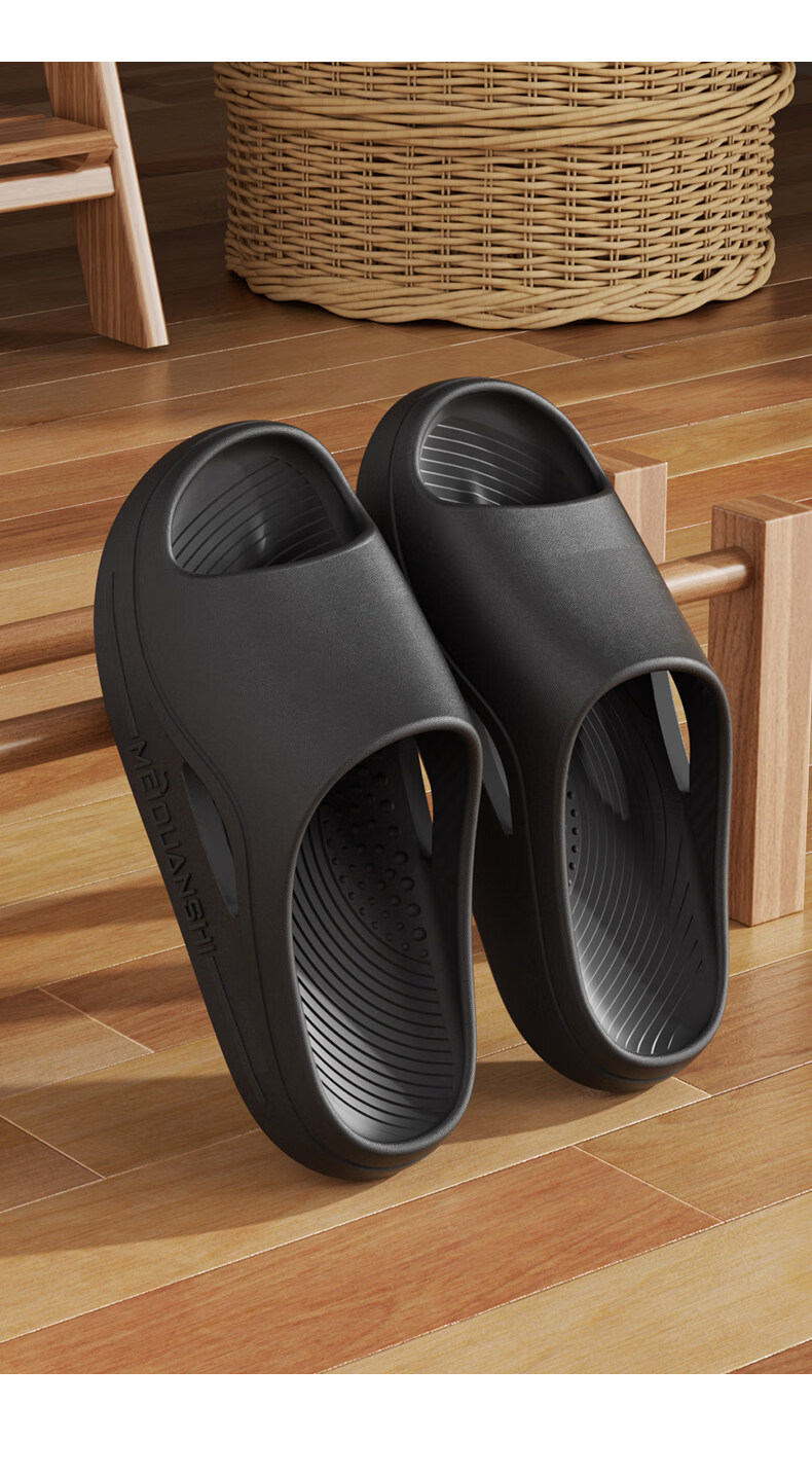 Guoluofi Men's Summer Thick-Soled Indoor and Outdoor Non-Slip EVA Slippers, Black, Size 44-45 11