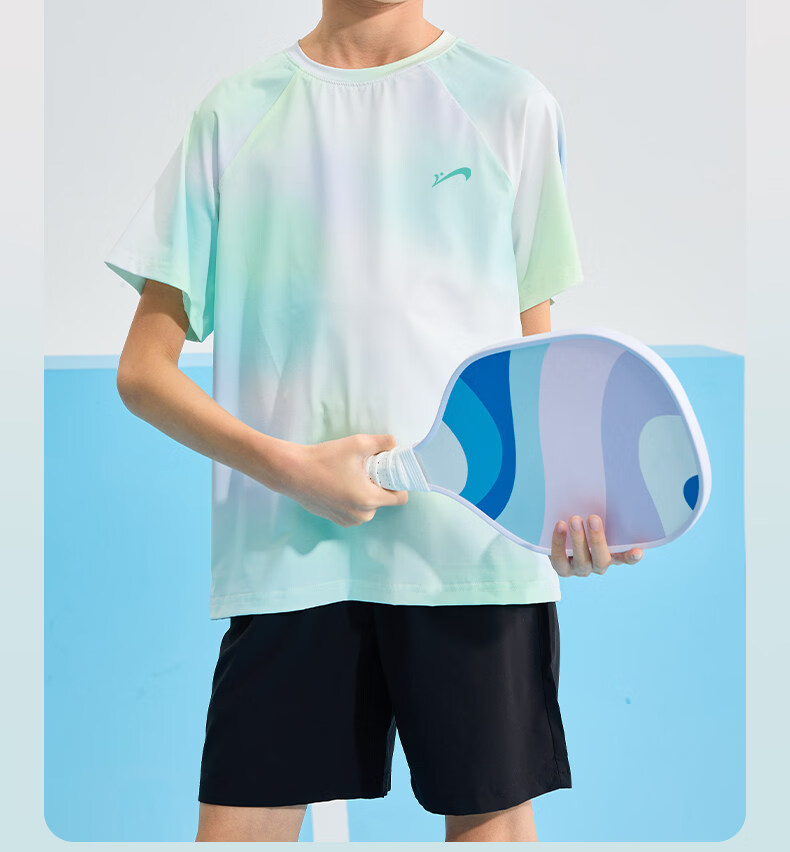 Guirenniao Kids Boys Summer Set Thin Breathable Short Sleeve T-Shirt Quick-Dry Sports Pants Girls Summer Clothing 16