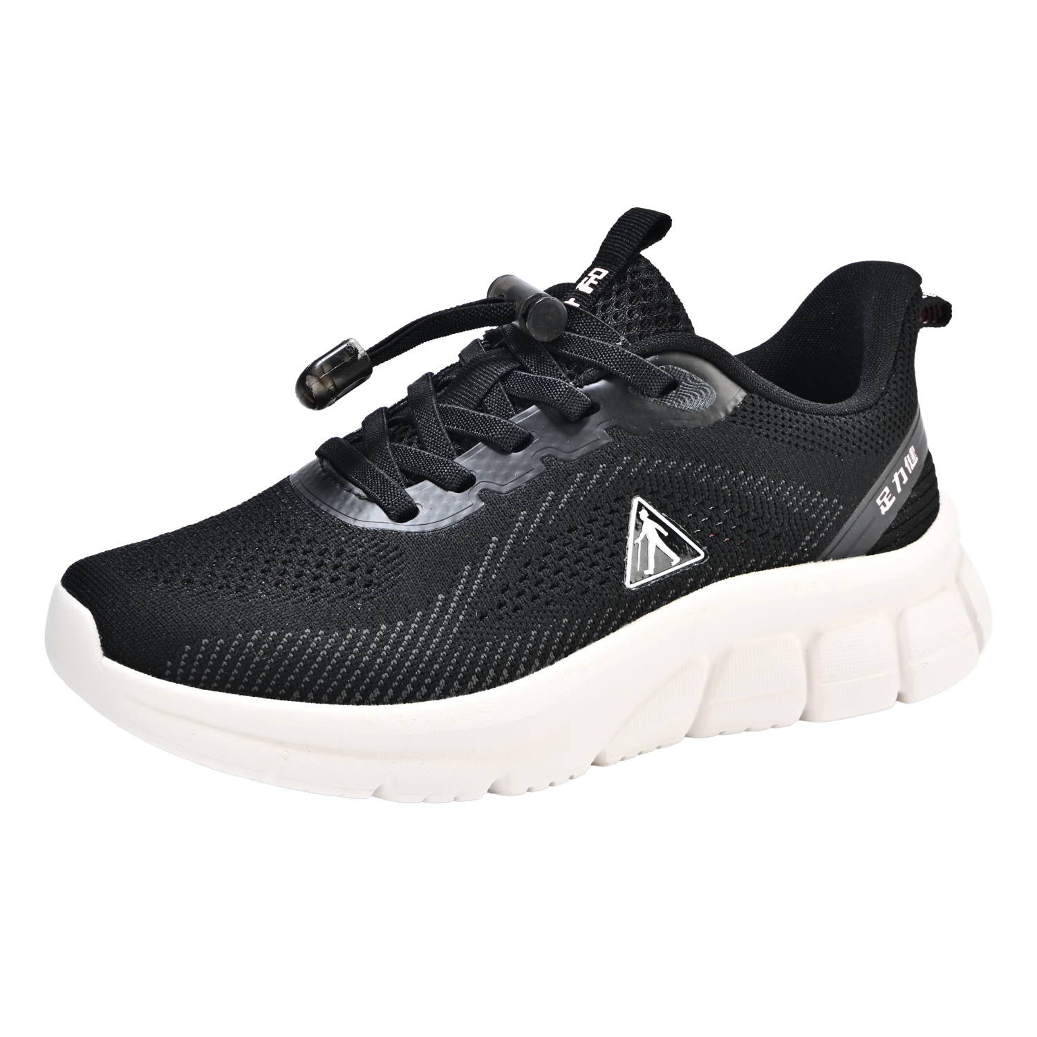 Zulijian Elderly Women's Shoes, Lightweight Breathable Mom Shoes, Comfortable Walking Shoes, Outdoor Sports Casual Shoes 9063, All Black, Size 37