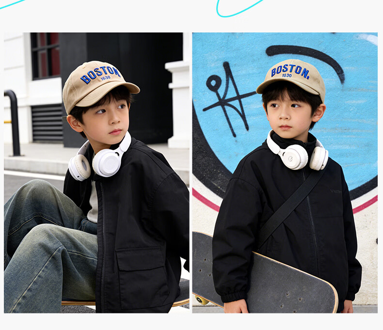 Ousen Kids Baseball Cap Boys Duckbill Hat Korean Style Sunshade Sunscreen Outdoor Skateboarding Sports Casual 3