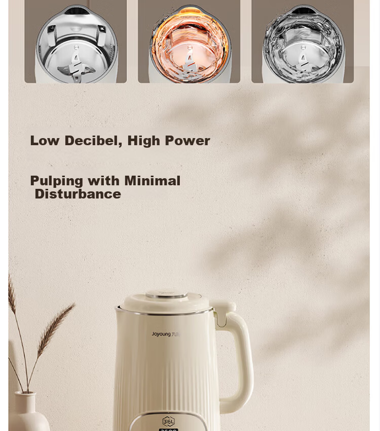 Joyoung Fully Automatic Household Blender 1.4L Soy Milk Maker Silent Filter-Free 316L Stainless Steel Self-Cleaning Juicer with Appointment DJ14X-D664 22